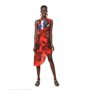 Desigual Dress Floral Asymmetrical Sleeveless Nagar Sz 36 EU (4 US)